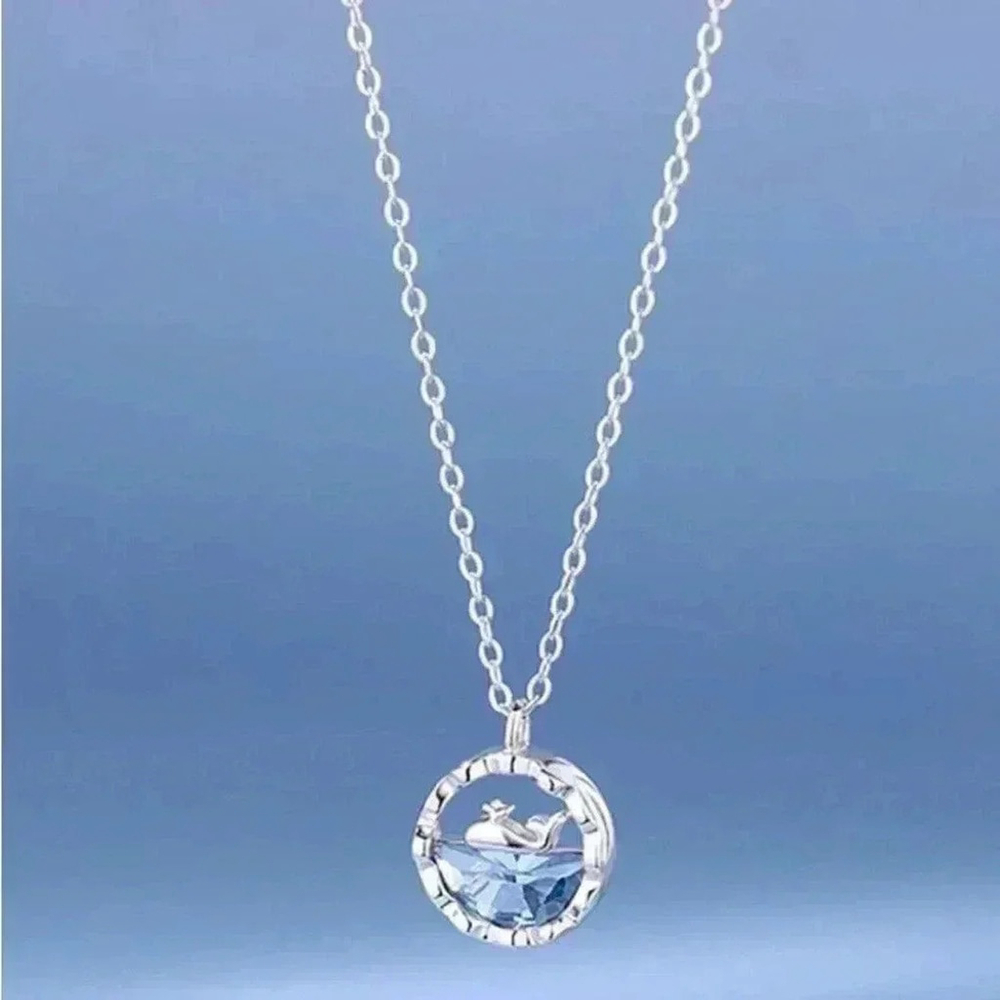 ⚠️Clearance Silver Small Whale Pendant Necklace - Picture 5 of 8